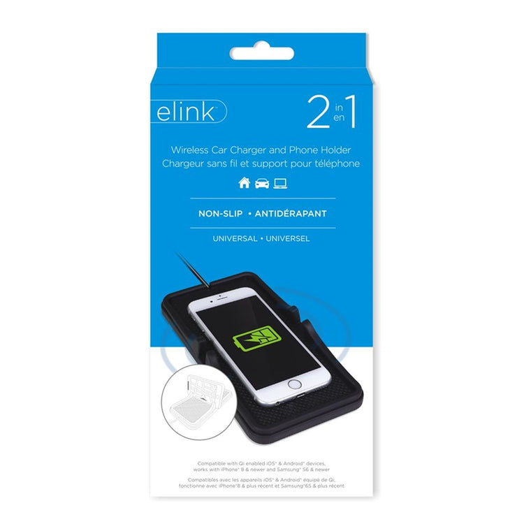 Elink - Chargeur Sans-Fil et Support Universel pour Téléphone, Noir - Simple Boutique