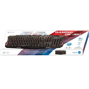 Elink - Clavier de Jeu USB à 104 Touches, Câble de 5 Pieds, Rétroéclairage Blue, Rouge ou Mauve - Simple Boutique