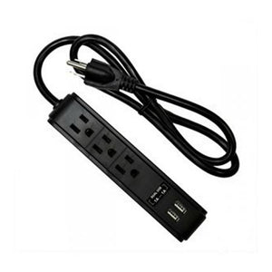 Elink EK-4058 Rallonge d'Alimentation avec 3 Prises à la terre et 2 Prises USB Noir - Simple Boutique