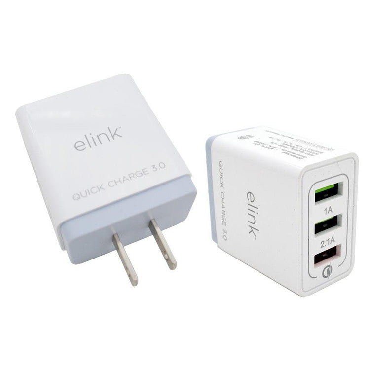 Elink EK114 - Chargeur à 3 Ports USB avec Charge Rapide 3.0, Blanc - Simple Boutique