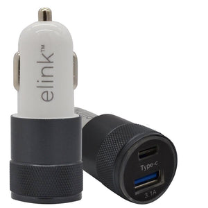 Elink EK768 Chargeur Universel pour Voiture avec Ports USB et Type-C Blanc - Simple Boutique