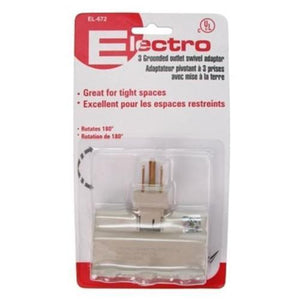 Elink EL-672 Multiprise Murale Pivotante A 3 Prises Mises A La Terre Blanc - Simple Boutique