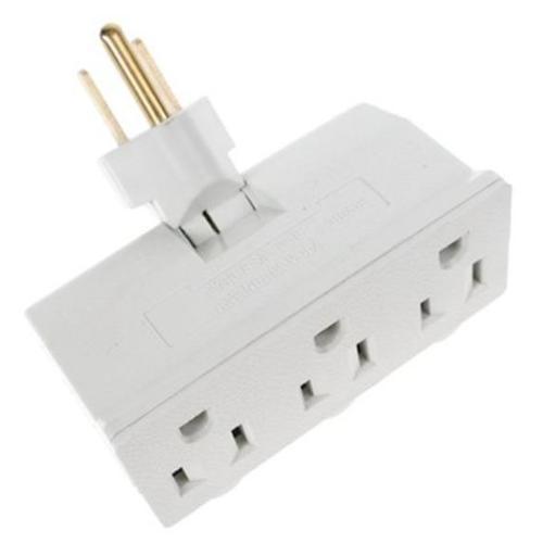 Elink EL-672 Multiprise Murale Pivotante A 3 Prises Mises A La Terre Blanc - Simple Boutique