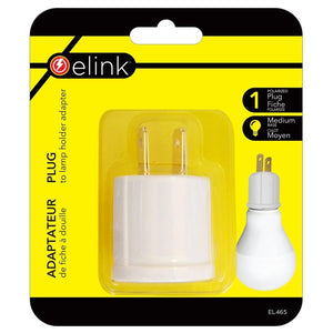 Elink EL465 - Adaptateur de Prise Électrique à Ampoule Convient au Culot Moyen, Blanc - Simple Boutique