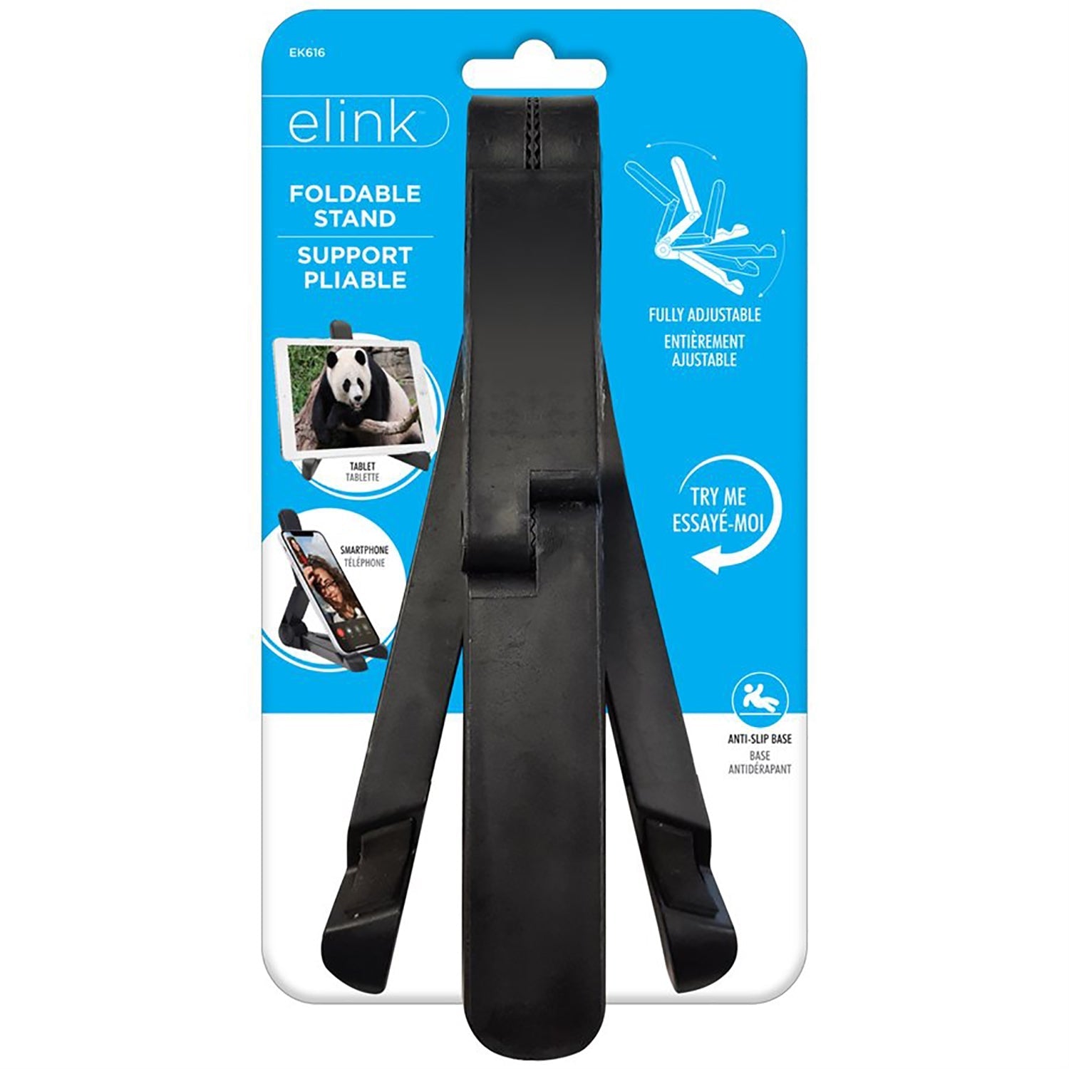 Elink - Support Universel pour Téléphone ou Tablette Entièrement Ajustable, Noir - Simple Boutique