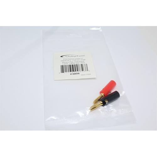 Embout de Câbles Haut-Parleurs Style "banane" plaqué or paquet de 2 1 noir et 1 rouge - Simple Boutique