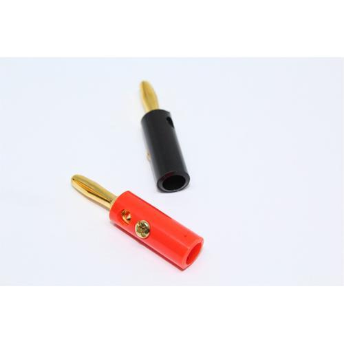 Embout de Câbles Haut-Parleurs Style "banane" plaqué or paquet de 2 1 noir et 1 rouge - Simple Boutique