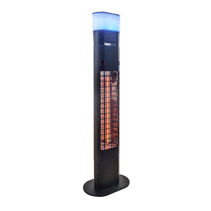 Ener-G+ HEA-21848 Chaufferette Électrique Infrarouge Extérieur avec Haut-Parleur Bluetooth Intégré Noir - Simple Boutique