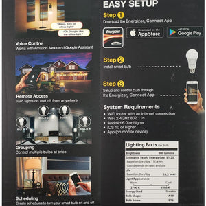 Energizer Connect EAW2-1001-MWT Ampoule Intelligente DEL Multi-Blanc - Simple Boutique