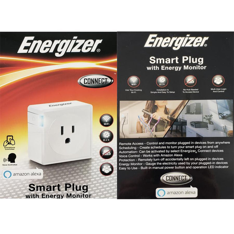 Energizer Connect EIE3-1001-WHT Prise Intelligente Compatible avec Amazon Alexa - Simple Boutique