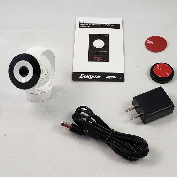Energizer Connect EIX1-1002-WHT Caméra d'intérieur Intelligente avec Enregistrement Micro SD - Blanc - Simple Boutique