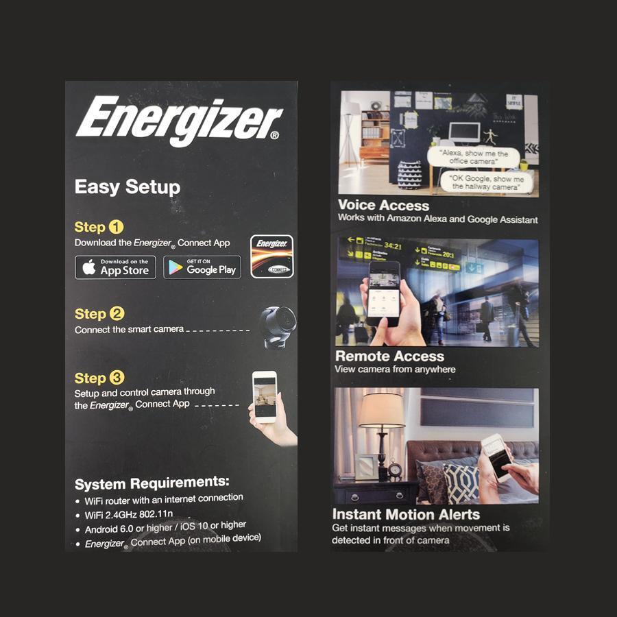 Energizer Connect EIX1-1002-WHT Caméra d'intérieur Intelligente avec Enregistrement Micro SD - Blanc - Simple Boutique