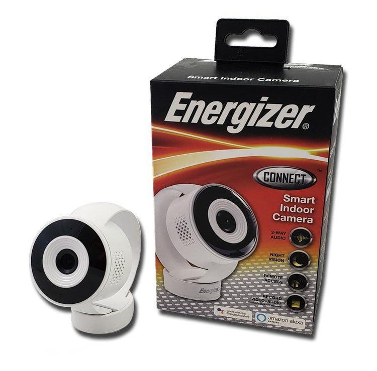Energizer Connect EIX1-1002-WHT Caméra d'intérieur Intelligente avec Enregistrement Micro SD - Blanc - Simple Boutique