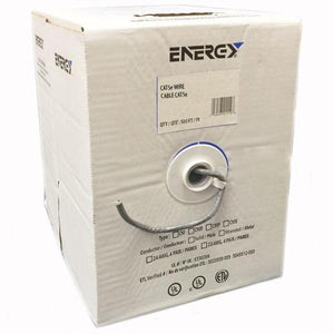 Energy Câble Réseau Cat5e Solid - FT4 cUL Cuivre- Gris 500' - Simple Boutique