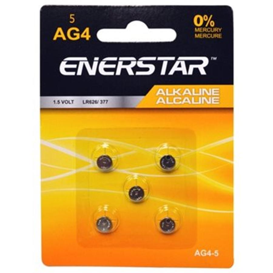 Enerstar AG4-5 - Piles Bouton Alcaline, Emballage de 5 - Simple Boutique