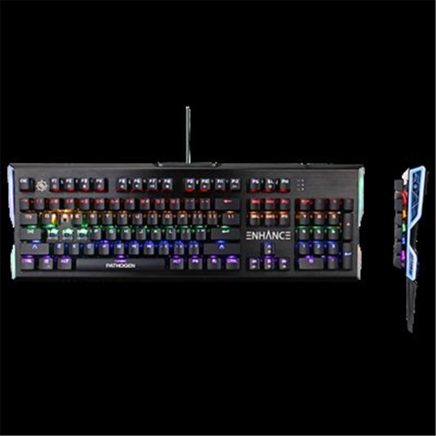 Enhance Pathogen - Clavier de Jeu Mécanique Optique - Commutateurs Tactiles Bleus - Réponse Ultra-Rapide de 0,2 ms, Noir - Simple Boutique