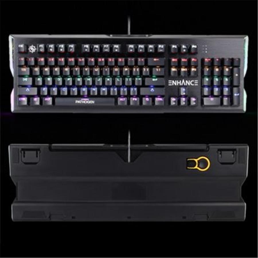 Enhance Pathogen - Clavier de Jeu Mécanique Optique - Commutateurs Tactiles Bleus - Réponse Ultra-Rapide de 0,2 ms, Noir - Simple Boutique