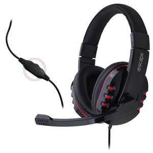 Escape - Casque de Jeu Stéréo Filaire, Contrôle du Volume et Microphone, Rouge - Simple Boutique