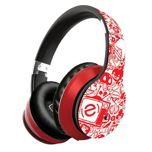 Escape - Casque d'écoute Stéréo Sans-Fil avec Microphone Intégré, Rouge - Simple Boutique