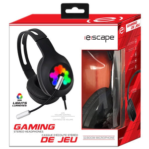 Escape - Casque d'écoute de Jeu, Stéréo, Filaire avec Microphone et Télécommande Intégrés, Noir - Simple Boutique