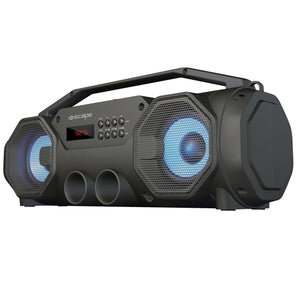 Escape - Haut-Parleur BoomBox Stéréo Sans-Fil, Bluetooth 5.0 avec Radio FM et Lumières LED, Noir - Simple Boutique