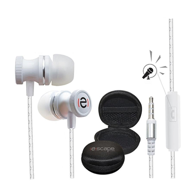 Escape Platinum EHP885 Écouteurs Mains Libres en Métal avec Microphone Blanc - Simple Boutique