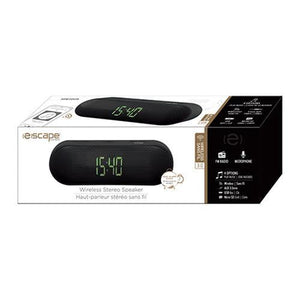 Escape Platinum SPBT009 Haut-Parleur Bluetooth Radio Réveil Double Alarme FM Micro SD USB Noir - Simple Boutique