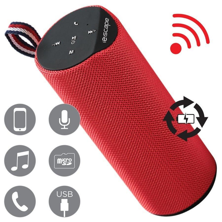 Escape SPBT707 Haut-parleur Bluetooth FM Micro SD Rouge - Simple Boutique