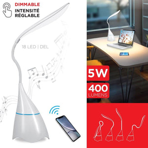 Escape TL913BT Lampe Tactile à Intensité Réglable + Haut-Parleur Sans Fil Blanc - Simple Boutique