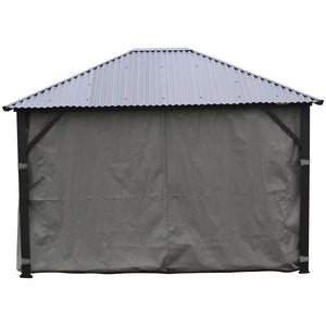 F. Corriveau International - Rideau pour Gazebo 10' x 12' , Résistant à l'eau, Charbon - Simple Boutique