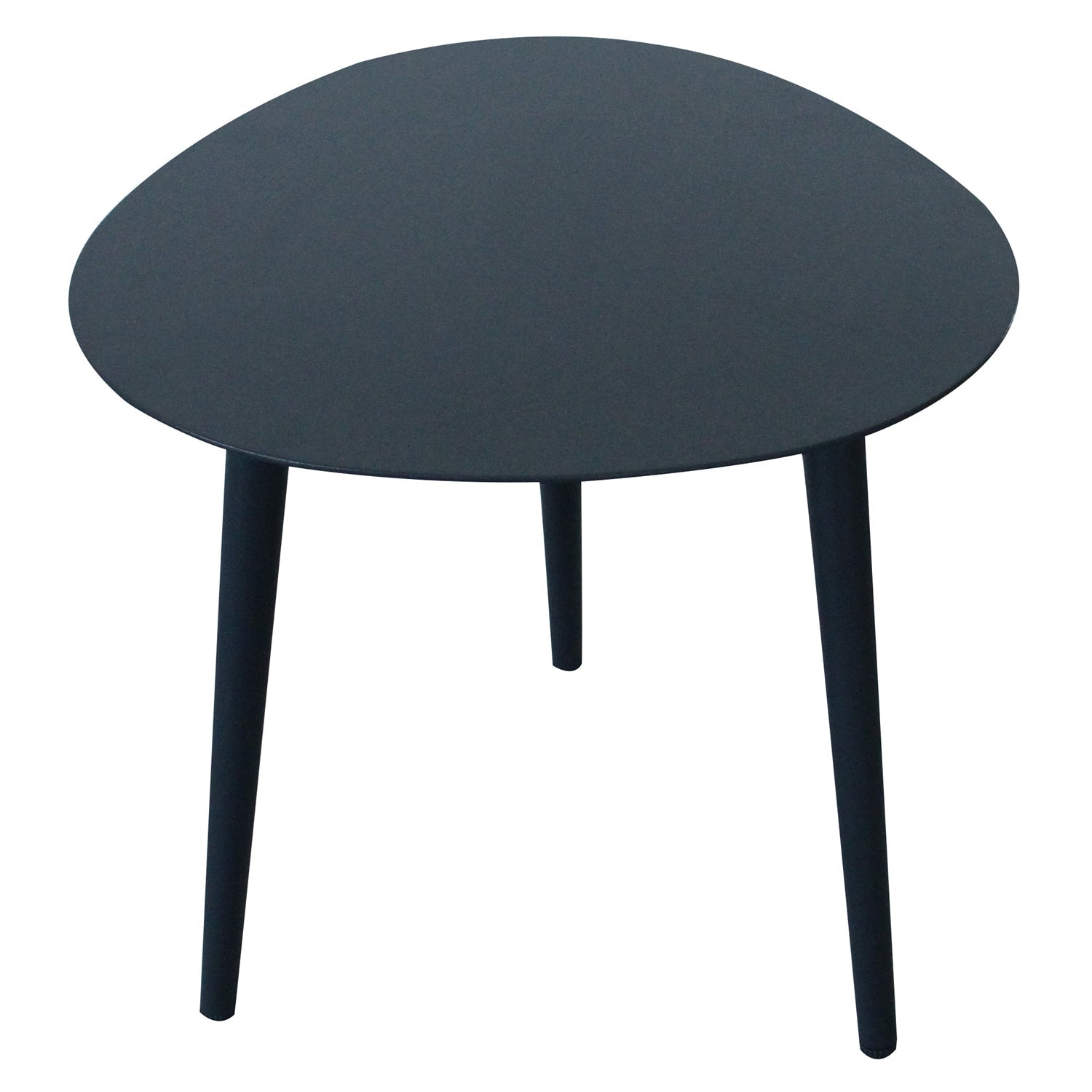 F. Corriveau International - Table d'appoint Triangulaire pour l'extérieur, 16" x 16" x 16", Cadre en Aluminium, Noir - Simple Boutique