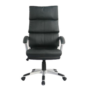 Fauteuil Moderne à Dossier Élevé en Cuir Reconstitué Noir - Simple Boutique