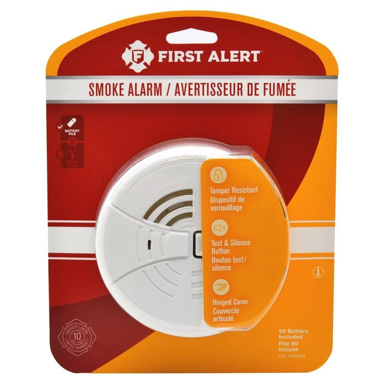 First Alert - Avertisseurs de Fumée de Base, Fonctionne à Piles, Blanc - Simple Boutique