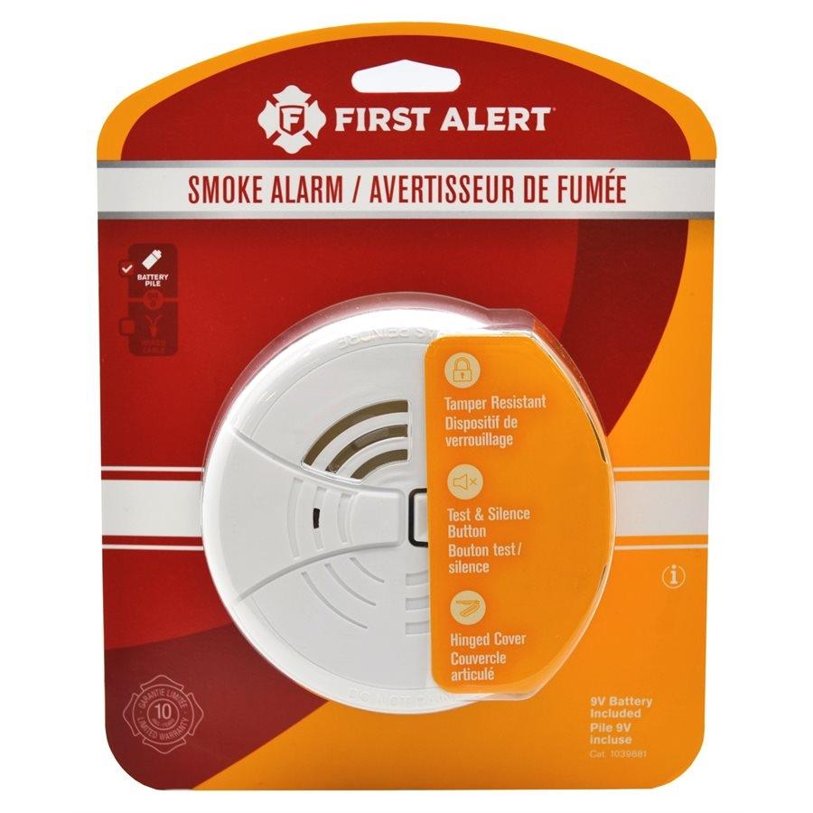 First Alert - Avertisseurs de Fumée de Base, Fonctionne à Piles, Blanc - Simple Boutique