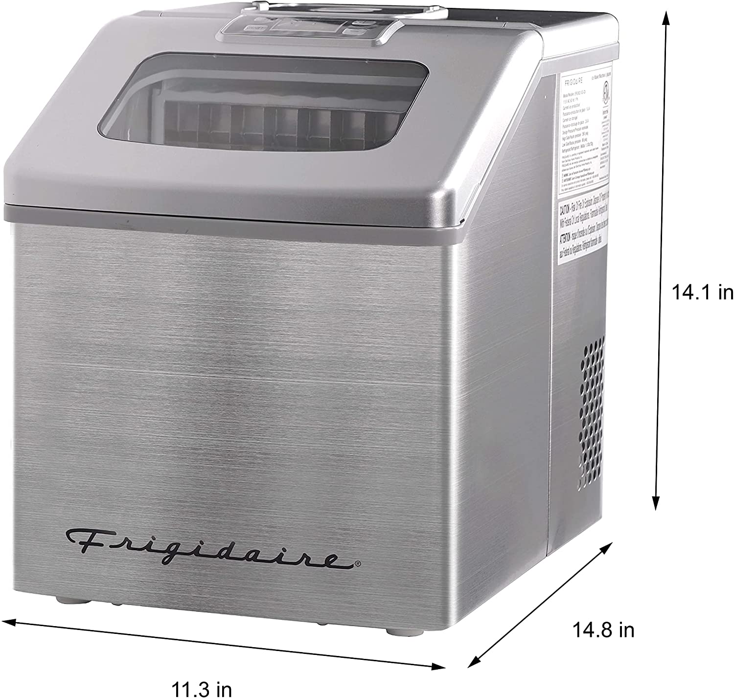 Frigidaire EFIC452-SS - Machine à glaçons compacte de comptoir 40 LBS en acier inoxydable avec fenêtre - Simple Boutique