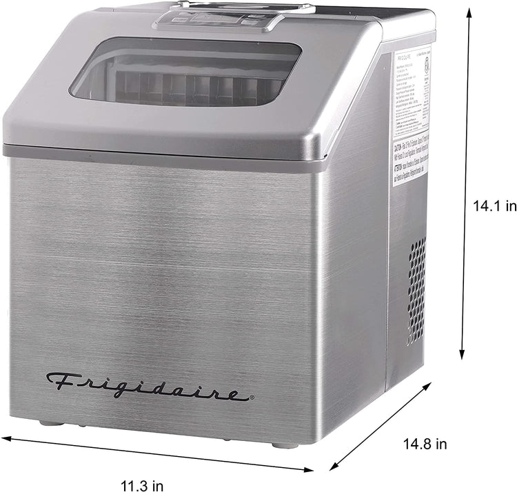 Frigidaire EFIC452-SS - Machine à glaçons compacte de comptoir 40 LBS en acier inoxydable avec fenêtre - Simple Boutique