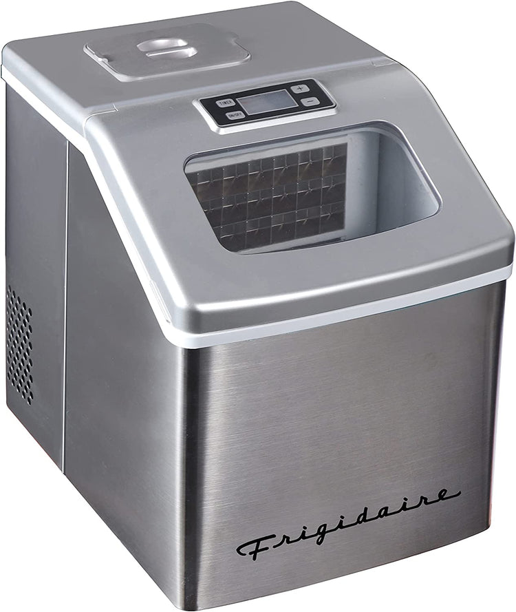 Frigidaire EFIC452-SS - Machine à glaçons compacte de comptoir 40 LBS en acier inoxydable avec fenêtre - Simple Boutique