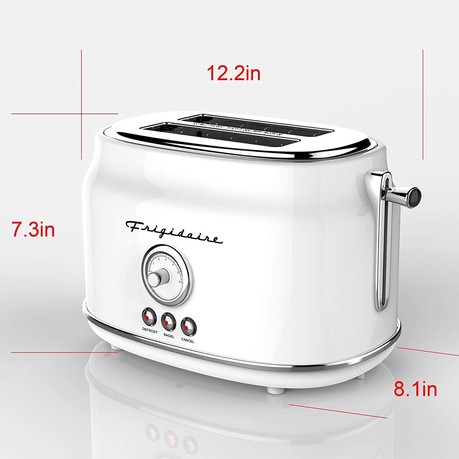 Frigidaire ETO102-WHITE - Grille-Pain 2 Tranches, Syle Rétro, Blanc - Simple Boutique