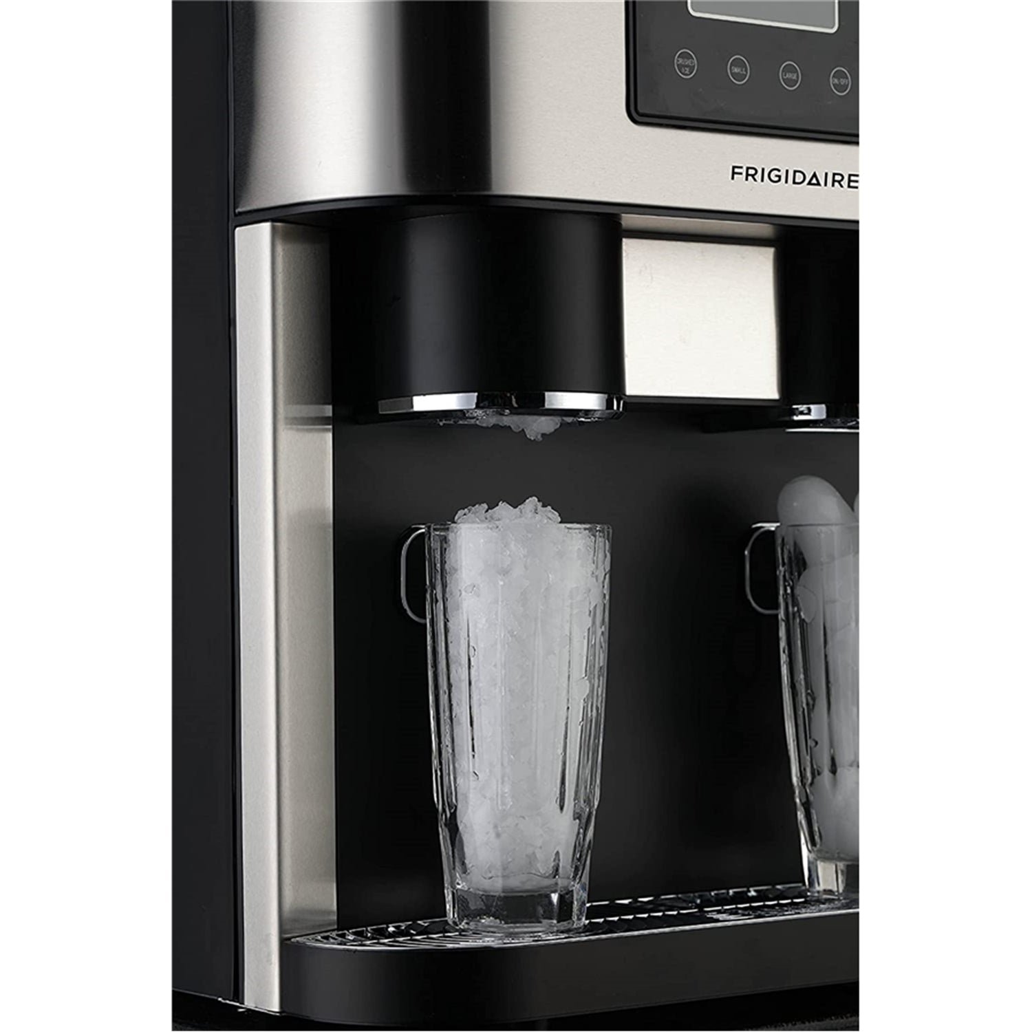 Frigidaire - Machine à Glaçons 3 en 1 avec Distributeur d'eau et Broyeur à Glace, Acier Inoxydable - Simple Boutique