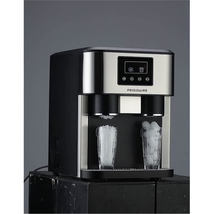 Frigidaire - Machine à Glaçons 3 en 1 avec Distributeur d'eau et Broyeur à Glace, Acier Inoxydable - Simple Boutique