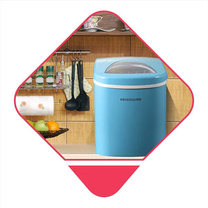 Frigidaire - Machine à Glaçons Compact pour Comptoir, Capacité de Production 26 Lbs, Bleu - Simple Boutique