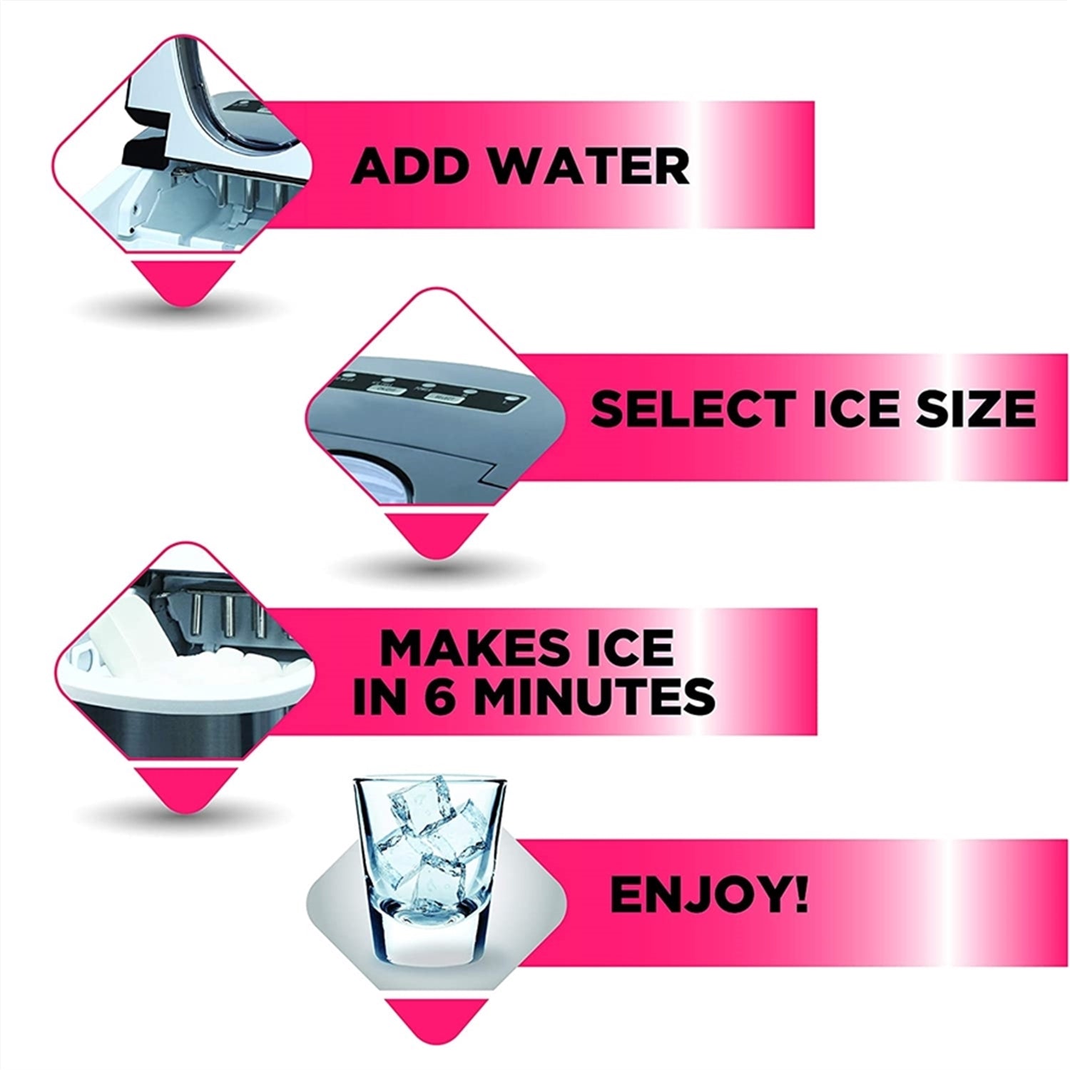 Frigidaire - Machine à Glaçons Compact pour Comptoir, Capacité de Production 26 Lbs, Noir - Simple Boutique