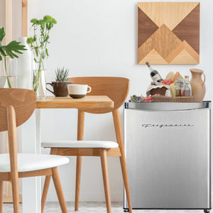 Frigidaire - Mini Réfrigérateur Compact, 1.6 Pied Cube, Style Rétro, Platine - Simple Boutique