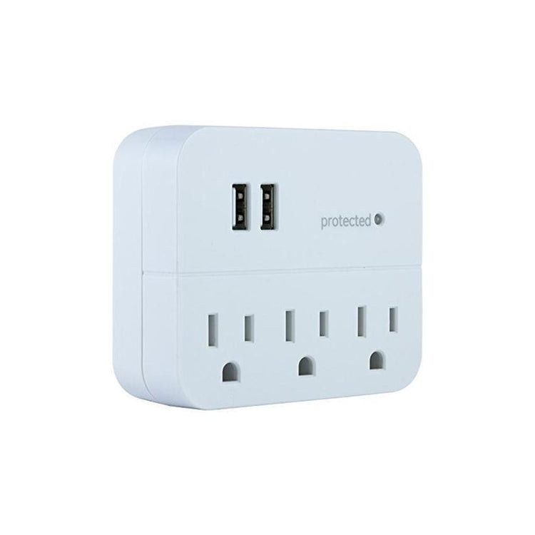 GE 37156 3 Prises Murale avec 2 Ports USB Blanc - Simple Boutique