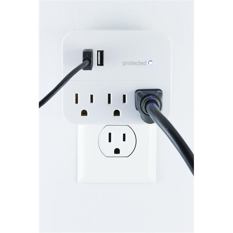 GE 37156 3 Prises Murale avec 2 Ports USB Blanc - Simple Boutique
