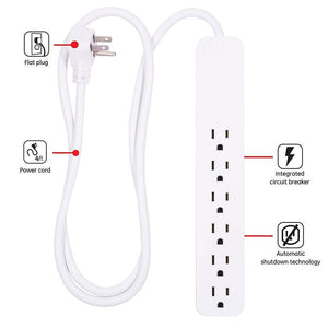 GE 37210 Protecteur de Surtension électrique 6 prises 840 joules - Simple Boutique