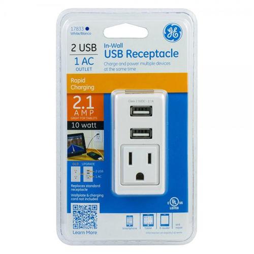 GE Chargeur USB Mural 2.1A - Simple Boutique