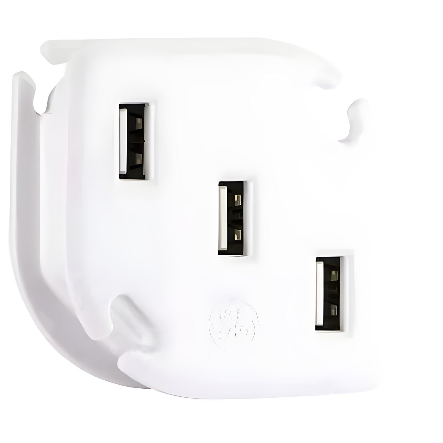 GE - Chargeur USB Mural à 3 Prises avec Système de Gestion des Câbles Intégré, Blanc - Simple Boutique