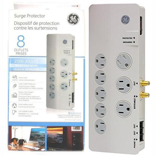 GE Protecteur de surtension électrique 8 prises 2100J 4pi - Simple Boutique