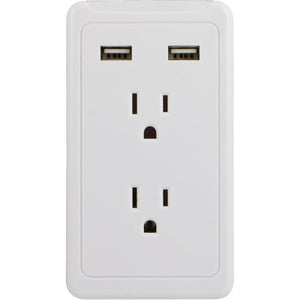 GE Station de Chargement 2 prises et 2 ports de chargement USB 2.1A Blanc - Simple Boutique